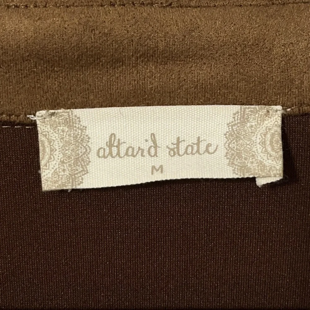 Altar'd State Jacket Womens Medium Camel Brown Faux Suede Shacket Oversized - Picture 4 of 12